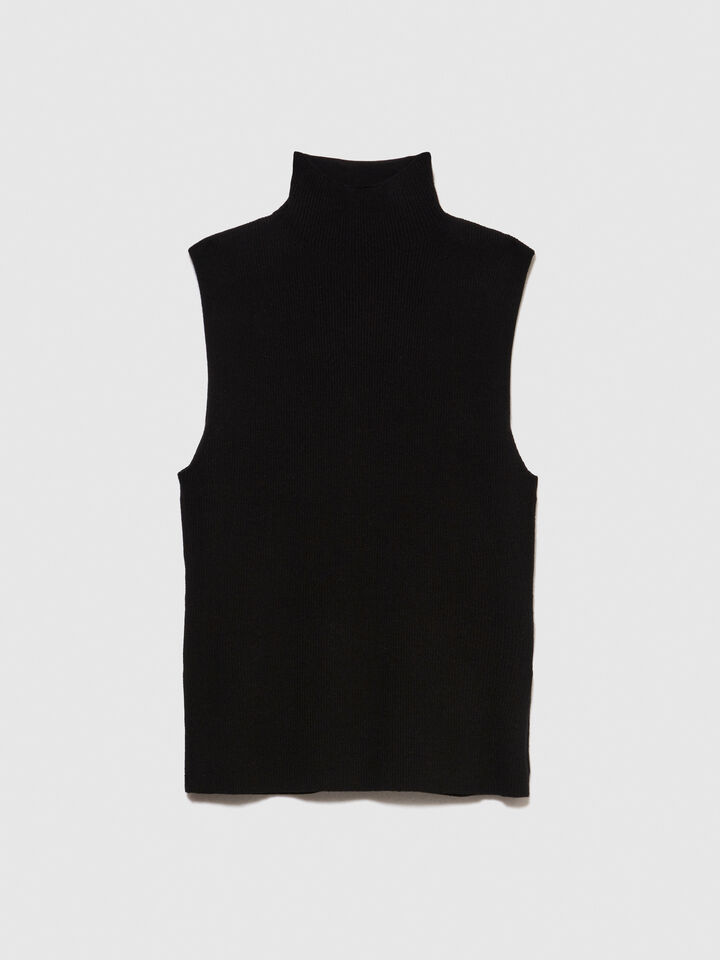 Knit top - women's tops - Black | Sisley image number 6